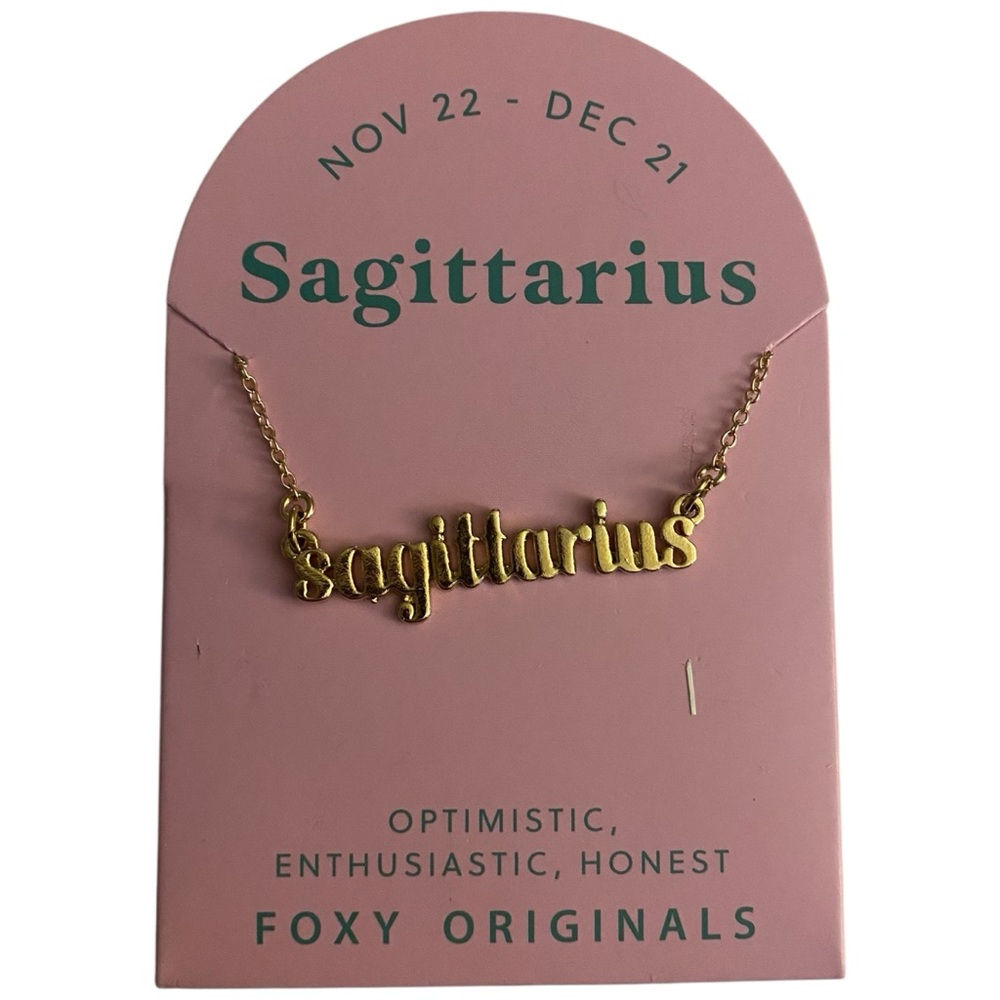 Foxy Originals Zodiac Sagittarius Gold Script Necklace